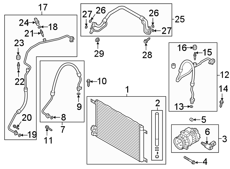 17AIR CONDITIONER & HEATER. COMPRESSOR & LINES. CONDENSER.https://images.simplepart.com/images/parts/motor/fullsize/9219085.png