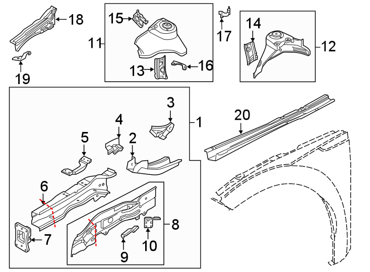 2Fender. Structural components & rails.https://images.simplepart.com/images/parts/motor/fullsize/9219115.png