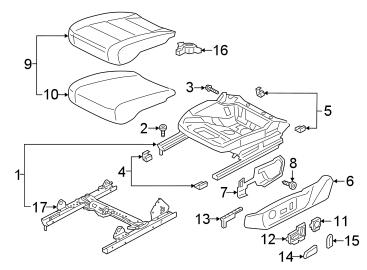 9Seats & tracks. Passenger seat components.https://images.simplepart.com/images/parts/motor/fullsize/9219400.png