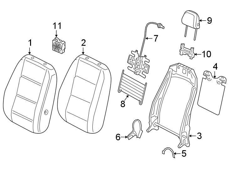 SEATS & TRACKS. DRIVER SEAT COMPONENTS.