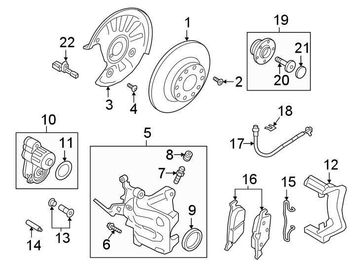 REAR SUSPENSION. BRAKE COMPONENTS.