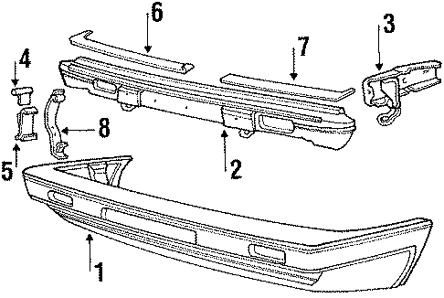 Full size assembly image of FRONT BUMPER. BUMPER & COMPONENTS. (1/1)