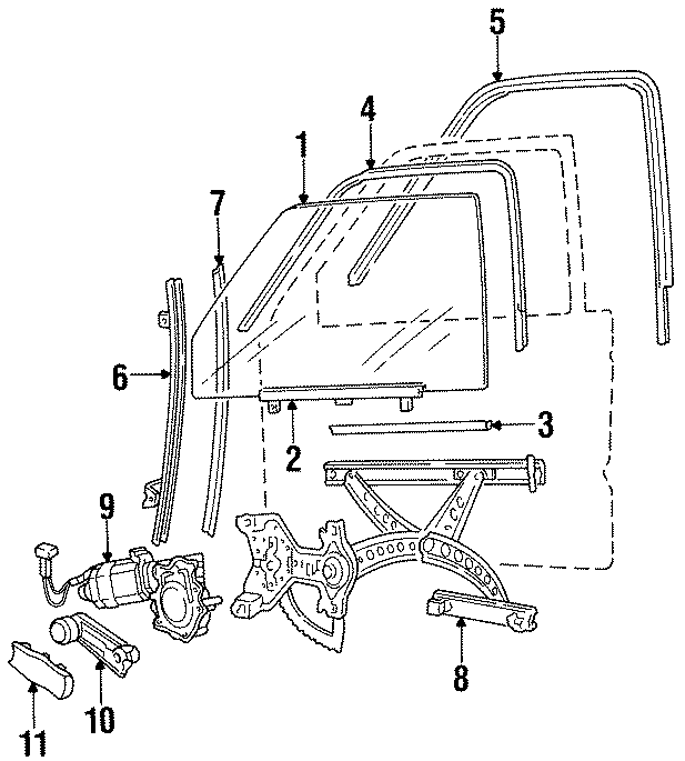 11FRONT DOOR. GLASS & HARDWARE.https://images.simplepart.com/images/parts/motor/fullsize/9225760.png