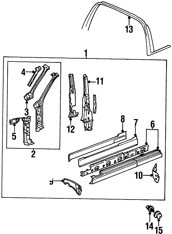 14PILLARS. ROCKER & FLOOR. UNISIDE.https://images.simplepart.com/images/parts/motor/fullsize/9230500.png