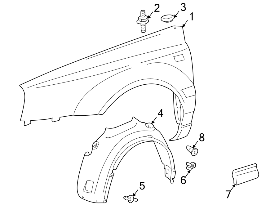 1EXTERIOR TRIM. FENDER & COMPONENTS.https://images.simplepart.com/images/parts/motor/fullsize/9231150.png