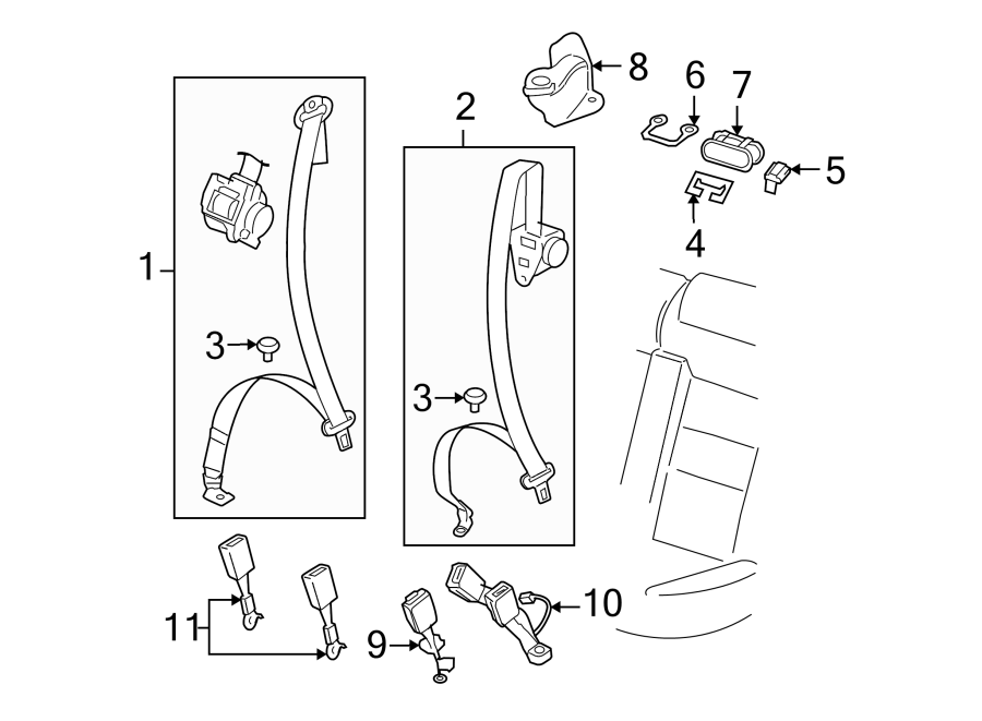 RESTRAINT SYSTEMS. REAR SEAT BELTS.