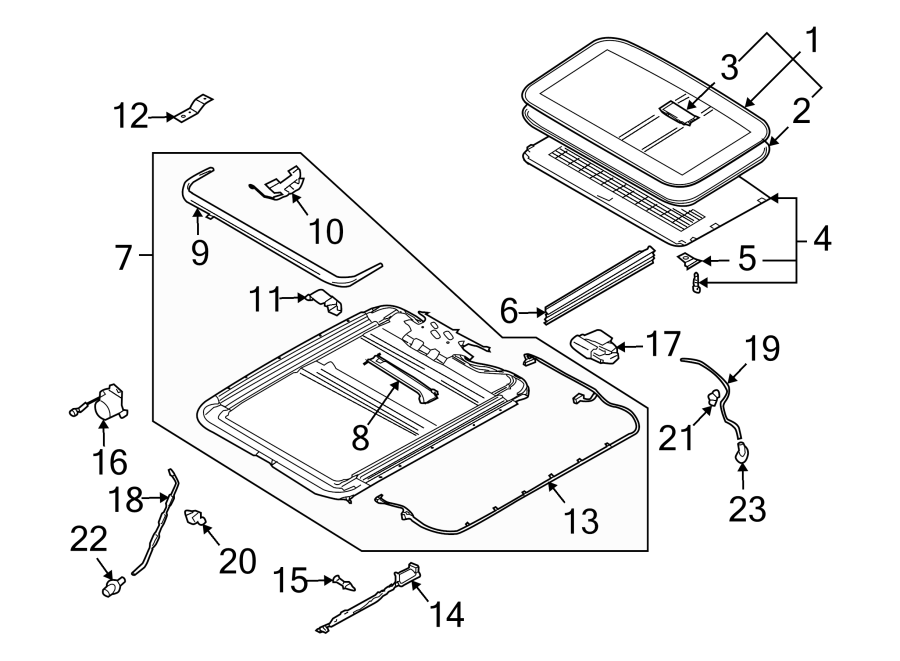 1Air deflector. Front. Rear. Sunroof glass.https://images.simplepart.com/images/parts/motor/fullsize/9235545.png