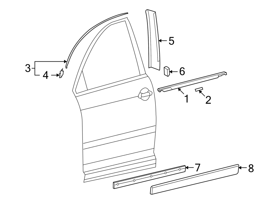 3FRONT DOOR. EXTERIOR TRIM.https://images.simplepart.com/images/parts/motor/fullsize/9235580.png