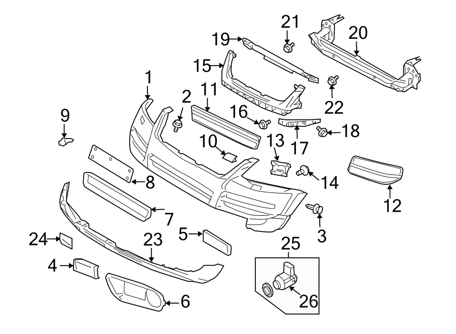 1FRONT BUMPER. BUMPER & COMPONENTS.https://images.simplepart.com/images/parts/motor/fullsize/9240005.png