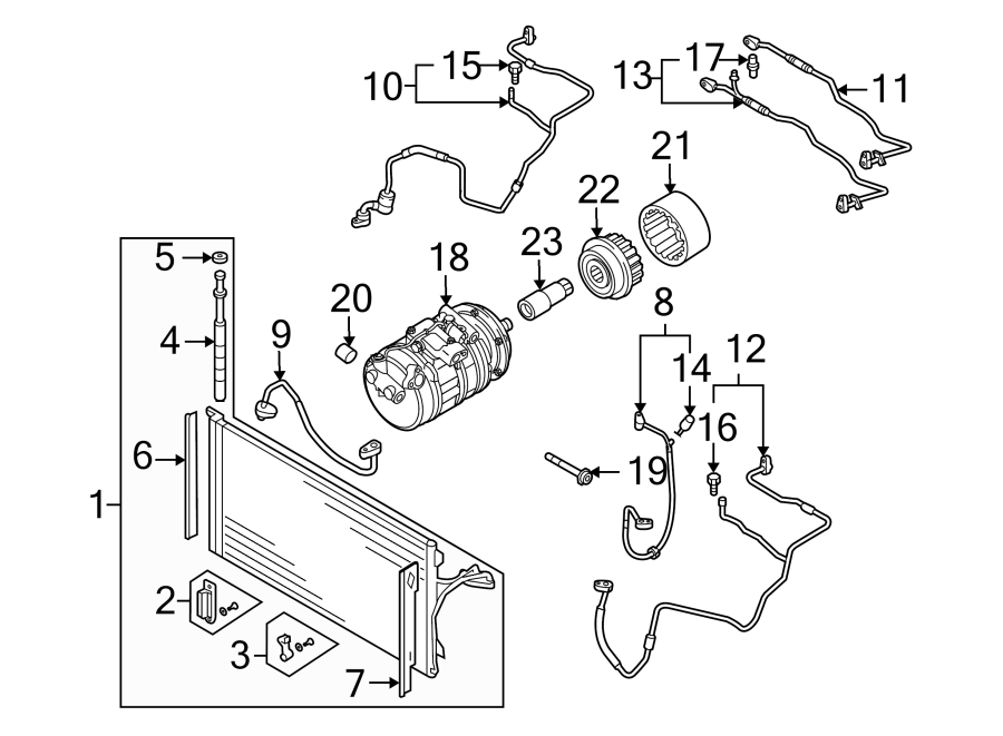 13AIR CONDITIONER & HEATER. COMPRESSOR & LINES. CONDENSER.https://images.simplepart.com/images/parts/motor/fullsize/9240147.png