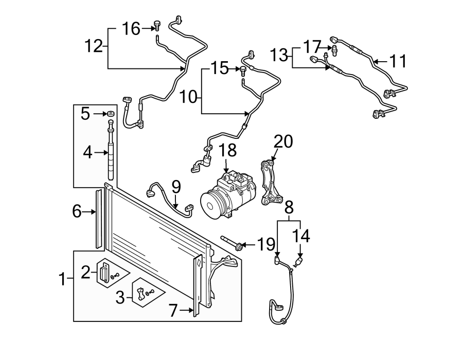 20AIR CONDITIONER & HEATER. COMPRESSOR & LINES. CONDENSER.https://images.simplepart.com/images/parts/motor/fullsize/9240150.png