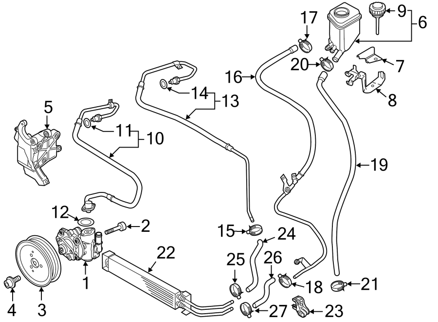 STEERING GEAR & LINKAGE. PUMP & HOSES.