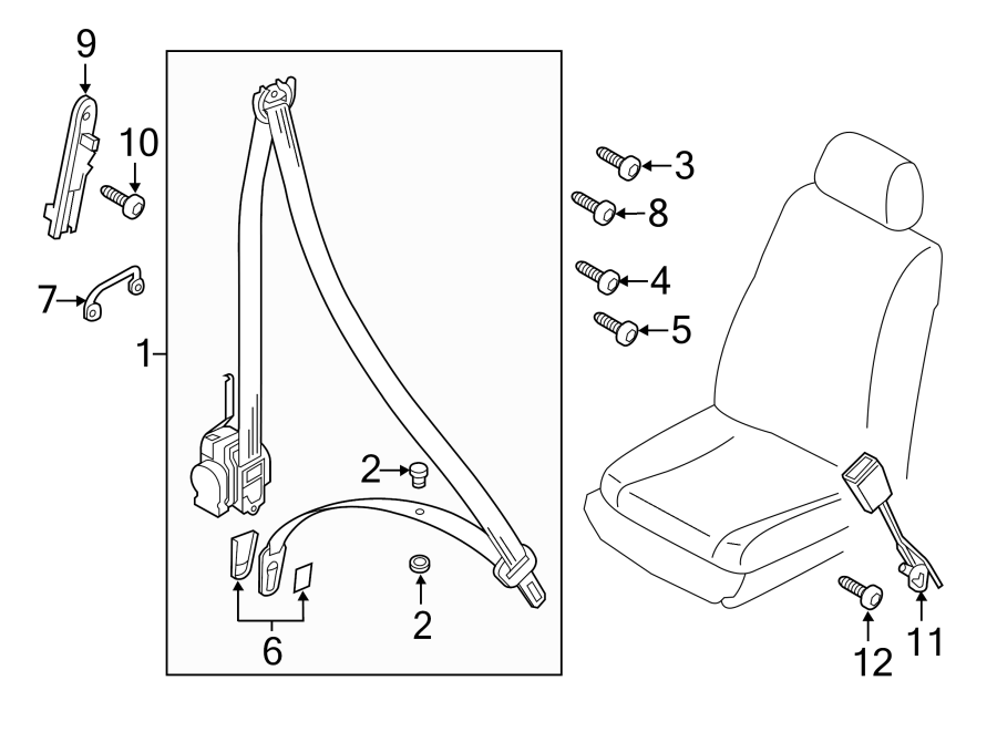 12RESTRAINT SYSTEMS. FRONT SEAT BELTS.https://images.simplepart.com/images/parts/motor/fullsize/9241470.png