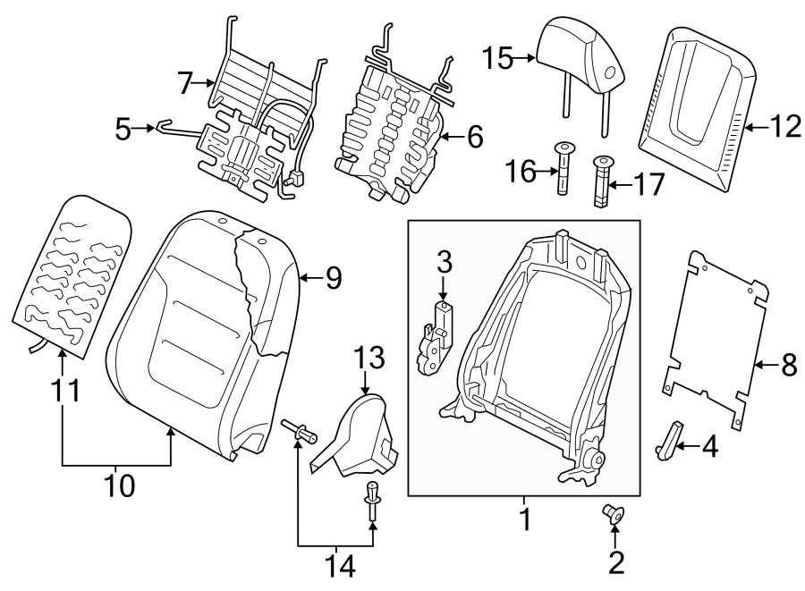 SEATS & TRACKS. FRONT SEAT COMPONENTS.