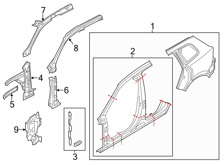 8PILLARS. ROCKER & FLOOR. HINGE PILLAR. UNISIDE.https://images.simplepart.com/images/parts/motor/fullsize/9241560.png