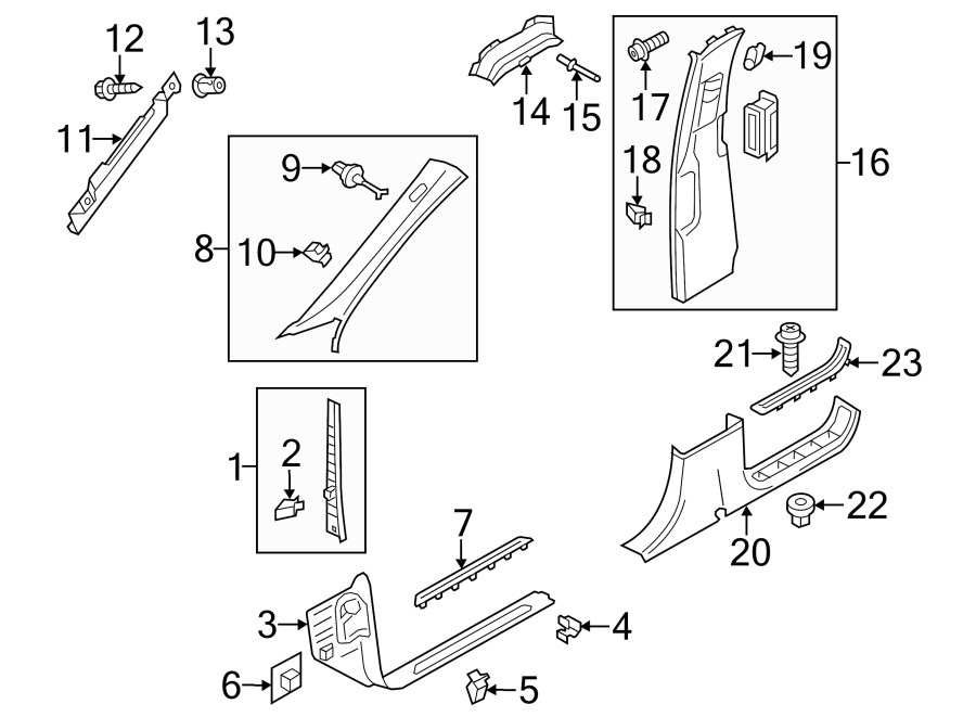 22Pillars. Rocker & floor. Interior trim.https://images.simplepart.com/images/parts/motor/fullsize/9241580.png