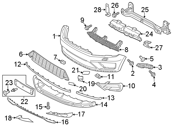 25FRONT BUMPER. BUMPER & COMPONENTS.https://images.simplepart.com/images/parts/motor/fullsize/9242006.png