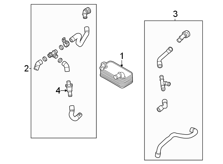 Full size assembly image of TRANS oil cooler. (1/1)