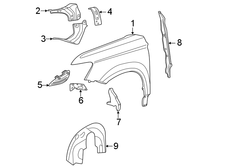 8Fender & components.https://images.simplepart.com/images/parts/motor/fullsize/9244105.png