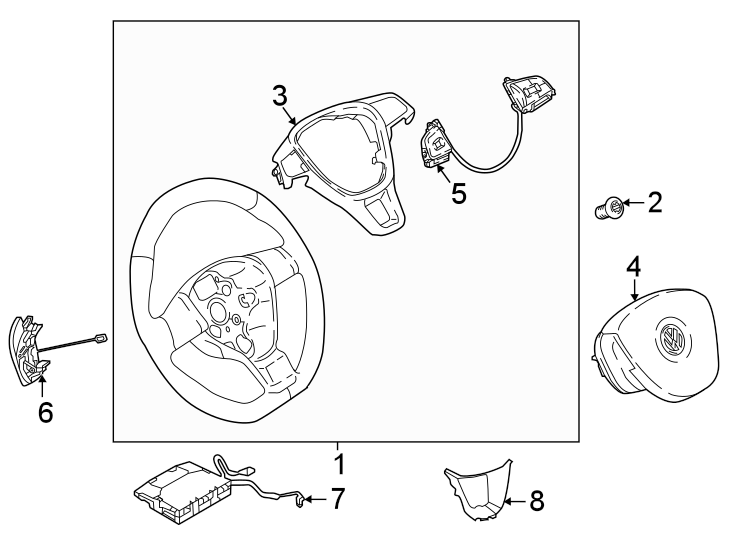 Steering wheel & trim.