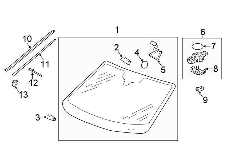 6Windshield. Glass. Reveal moldings.https://images.simplepart.com/images/parts/motor/fullsize/9244370.png