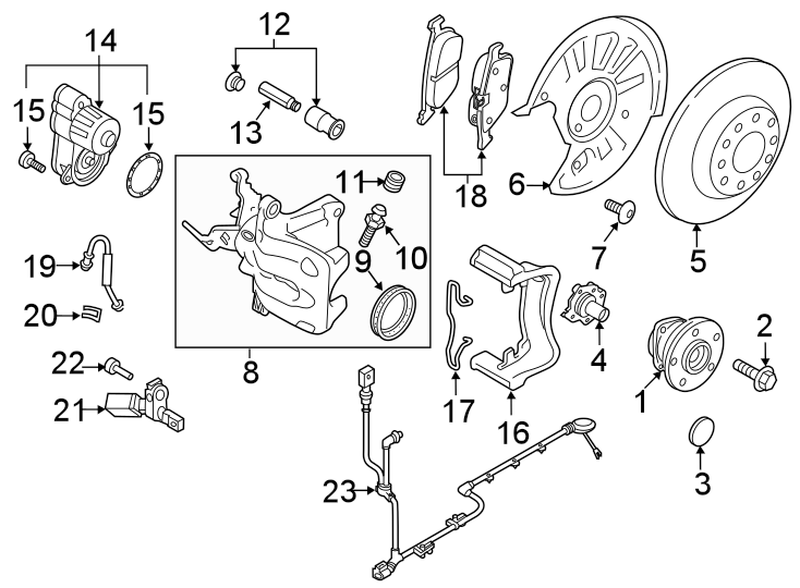 23Rear suspension. Brake components.https://images.simplepart.com/images/parts/motor/fullsize/9244700.png