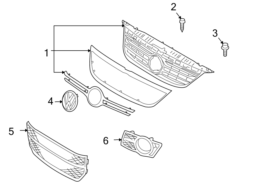 6FRONT BUMPER & GRILLE. GRILLE & COMPONENTS.https://images.simplepart.com/images/parts/motor/fullsize/9245015.png