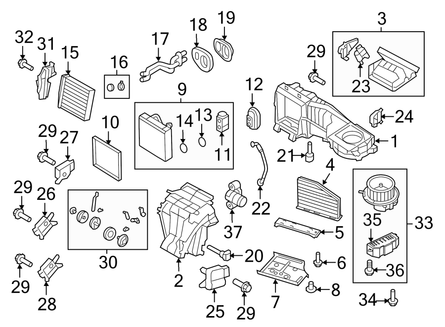 2Air conditioner & heater. Evaporator & heater components.https://images.simplepart.com/images/parts/motor/fullsize/9245110.png