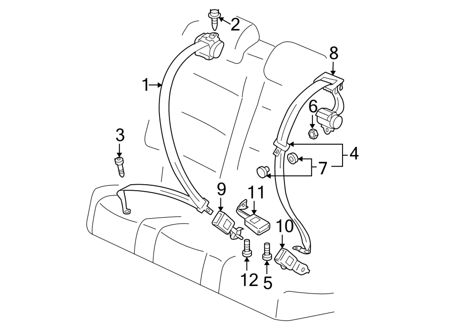 RESTRAINT SYSTEMS. REAR SEAT BELTS.