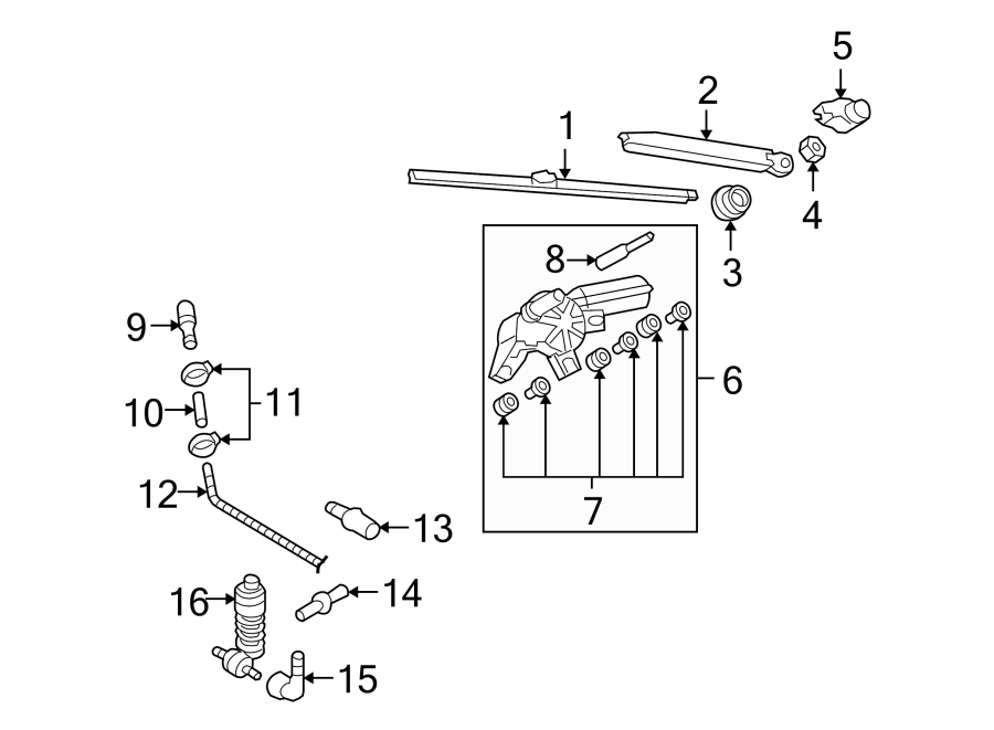 13Lift gate. Wiper & washer components.https://images.simplepart.com/images/parts/motor/fullsize/9245690.png