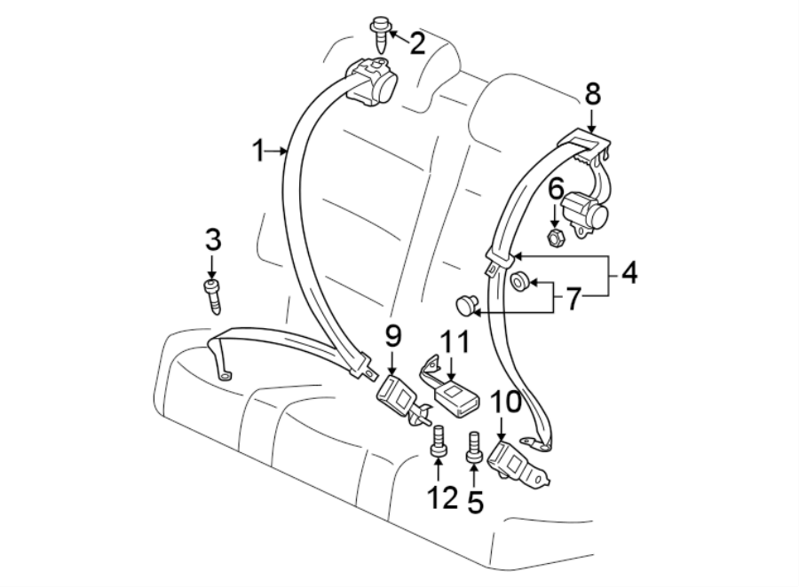 8RESTRAINT SYSTEMS. SECOND ROW SEAT BELTS.https://images.simplepart.com/images/parts/motor/fullsize/9247425.png