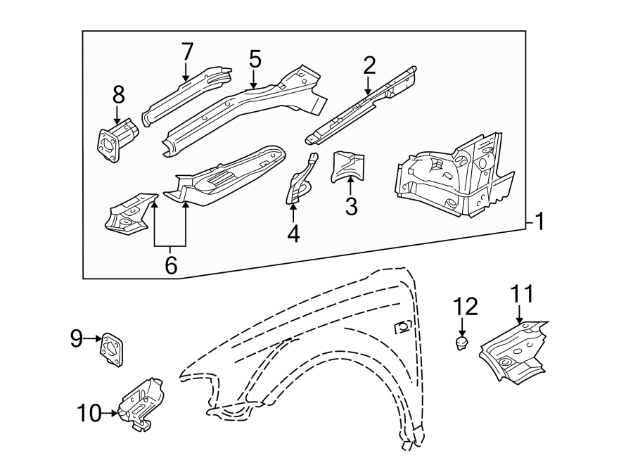 12FENDER. STRUCTURAL COMPONENTS & RAILS.https://images.simplepart.com/images/parts/motor/fullsize/9250175.png