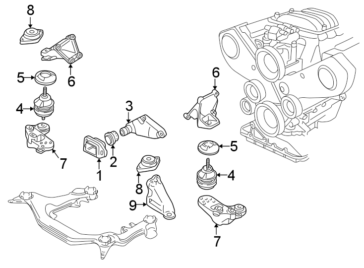 4ENGINE / TRANSAXLE. ENGINE & TRANS MOUNTING.https://images.simplepart.com/images/parts/motor/fullsize/9250255.png