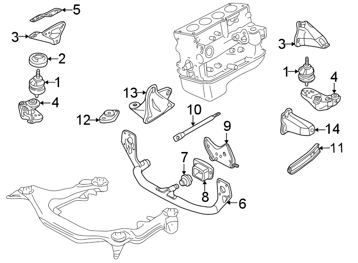 13ENGINE / TRANSAXLE. ENGINE & TRANS MOUNTING.https://images.simplepart.com/images/parts/motor/fullsize/9250275.png