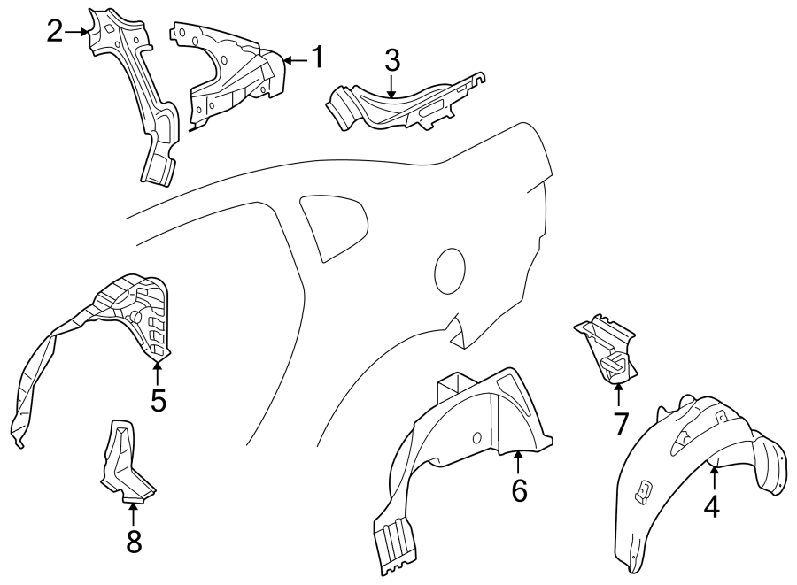 1Quarter panel. Inner structure.https://images.simplepart.com/images/parts/motor/fullsize/9250655.png