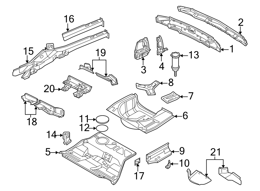 REAR BODY & FLOOR. FLOOR & RAILS.