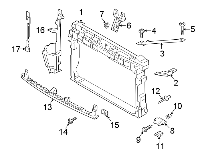 13Radiator support.https://images.simplepart.com/images/parts/motor/fullsize/9251050.png