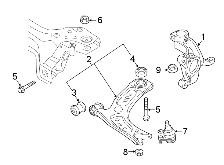 1Front suspension. Suspension components.https://images.simplepart.com/images/parts/motor/fullsize/9251270.png