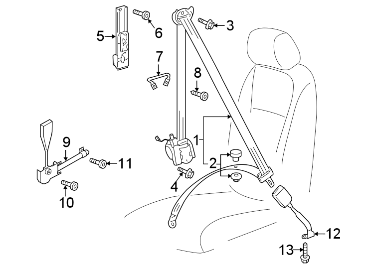 9Restraint systems. Front seat belts.https://images.simplepart.com/images/parts/motor/fullsize/9251430.png