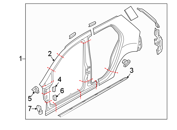 7Pillars. Rocker & floor. Aperture panel. Uniside.https://images.simplepart.com/images/parts/motor/fullsize/9251495.png