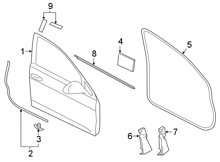 9Front door. Door & components.https://images.simplepart.com/images/parts/motor/fullsize/9251530.png