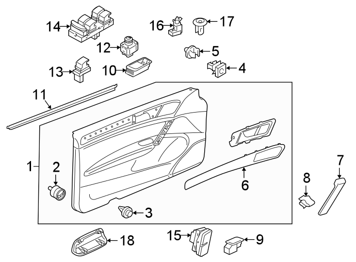 5Front door. Interior trim.https://images.simplepart.com/images/parts/motor/fullsize/9251555.png