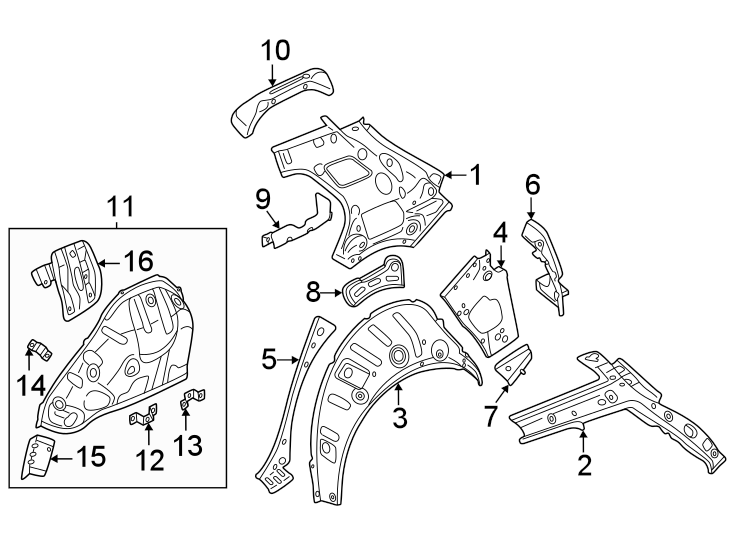 8Quarter panel. Inner structure.https://images.simplepart.com/images/parts/motor/fullsize/9253600.png