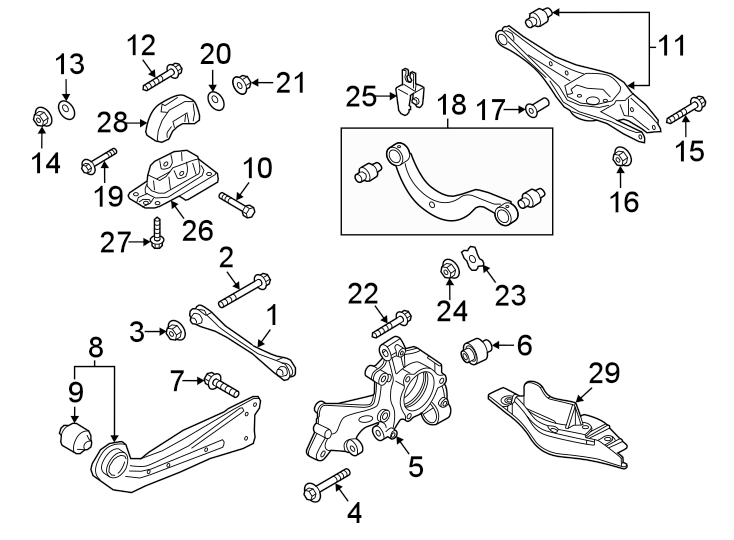 29Rear suspension. Suspension components.https://images.simplepart.com/images/parts/motor/fullsize/9253625.png