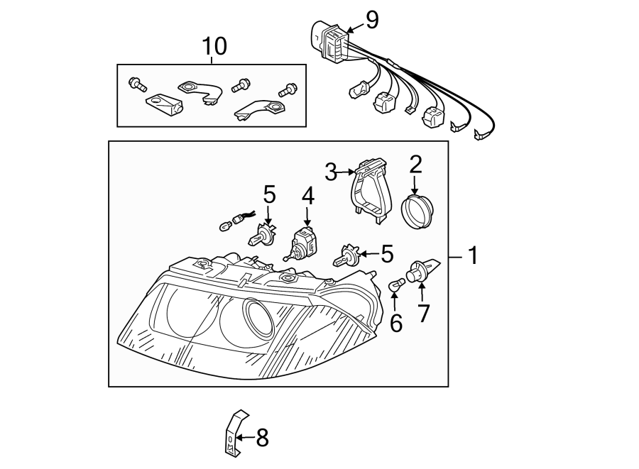 6FRONT LAMPS. HEADLAMP COMPONENTS.https://images.simplepart.com/images/parts/motor/fullsize/9255015.png