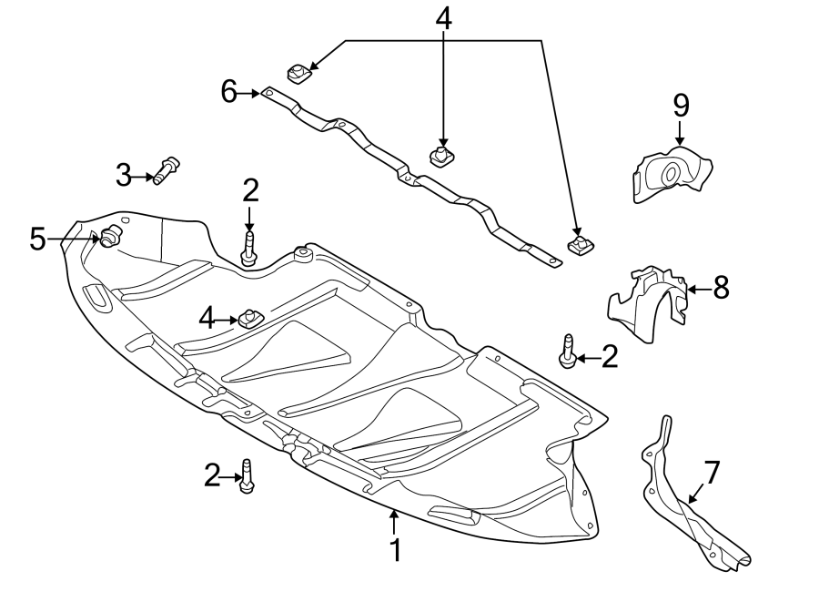 3RADIATOR SUPPORT. SPLASH SHIELDS.https://images.simplepart.com/images/parts/motor/fullsize/9255075.png