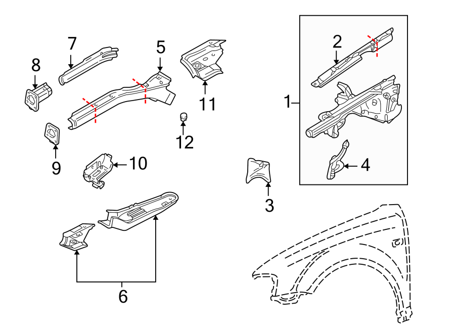 12FENDER. STRUCTURAL COMPONENTS & RAILS.https://images.simplepart.com/images/parts/motor/fullsize/9255135.png