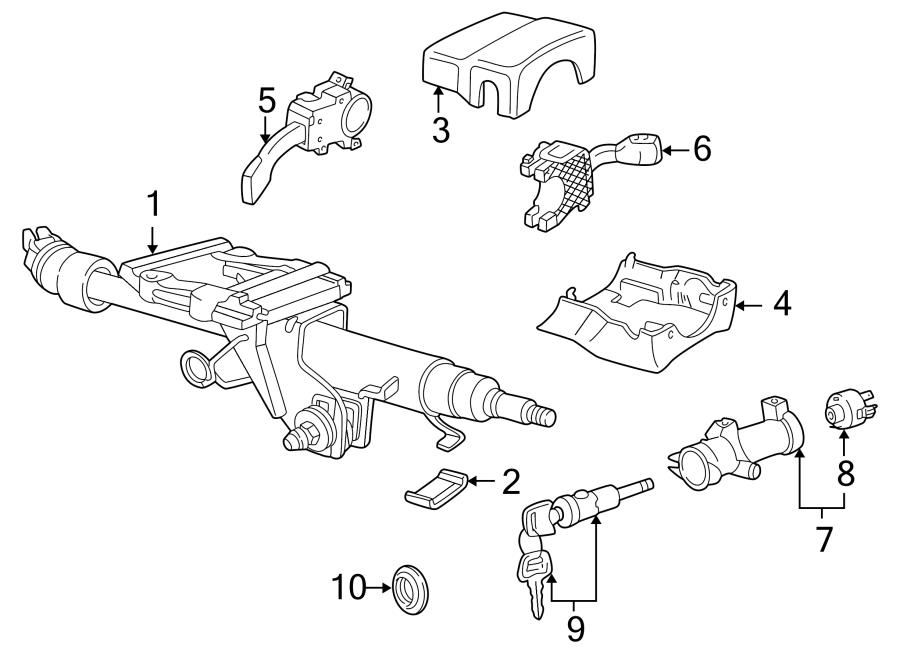 9SHROUD. STEERING COLUMN ASSEMBLY. SWITCHES & LEVERS.https://images.simplepart.com/images/parts/motor/fullsize/9255335.png