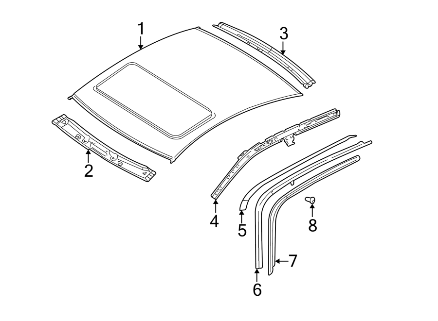 1EXTERIOR TRIM. ROOF & COMPONENTS.https://images.simplepart.com/images/parts/motor/fullsize/9255460.png