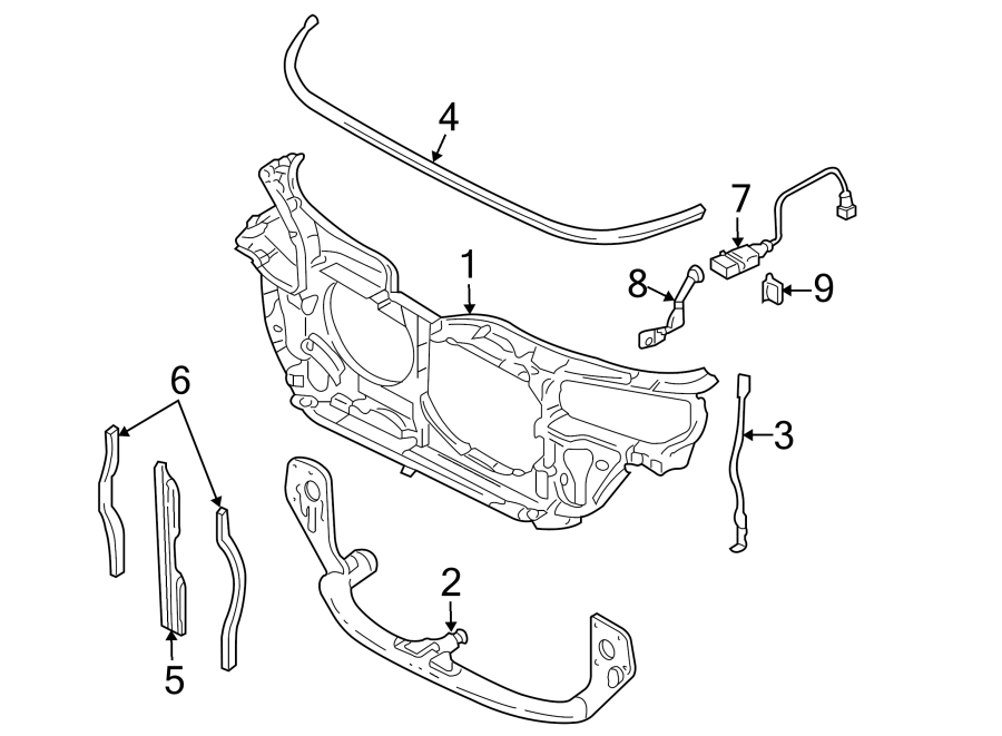 8RADIATOR SUPPORT.https://images.simplepart.com/images/parts/motor/fullsize/9255840.png